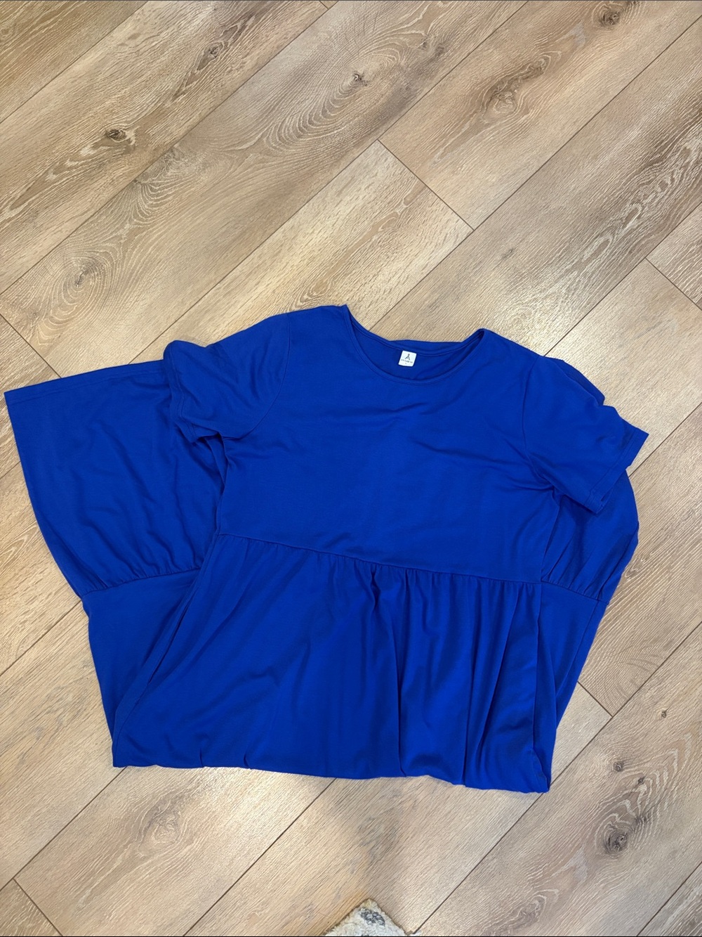 ANRABESS Royal Blue Sleeve Tiered Midi Dress Size L